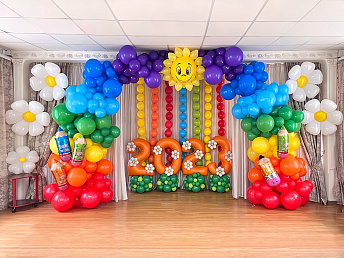 Оформление воздушными шарами на выпускной в детский сад