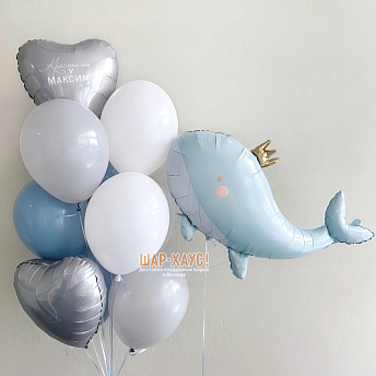 Композиция из шаров "Китенок на крещение" 