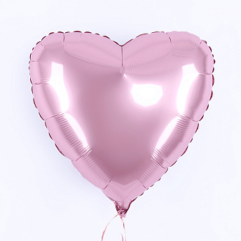 Фольгированное сердце "Розовый сатин"