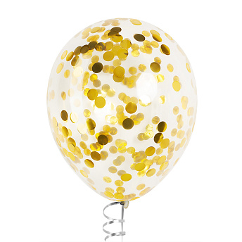 Воздушный шар с конфетти "Золото металлик большие" 