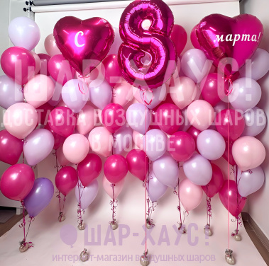 Фотозона из шаров на 8 марта фото