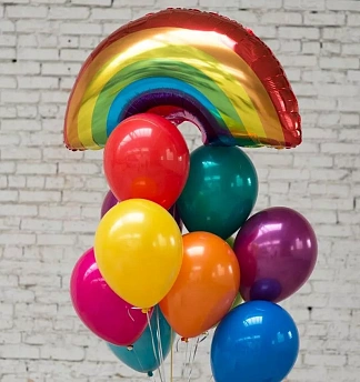 Букет из воздушных шаров "Яркая радуга"