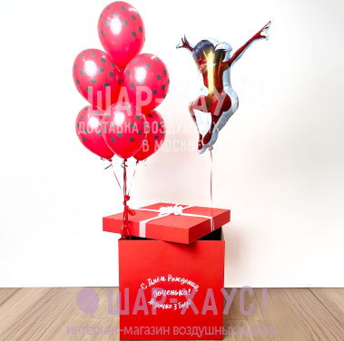 Коробка сюрприз с шарами "Леди Баг" фото