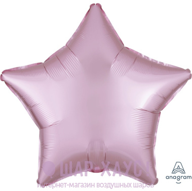 Фольгированная звезда "Розовый сатин" фото