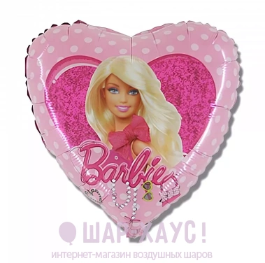 Фольгированный шар сердце Barbie фото
