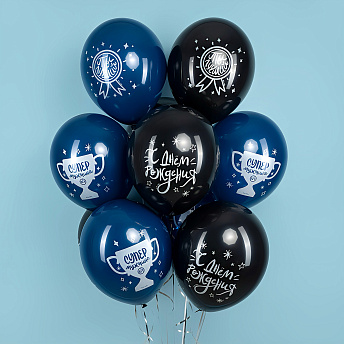 Воздушные шары с надписями "С днем рождения, супер-мужчина"
