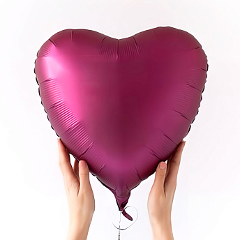 Фольгированное сердце "Гранат сатин"