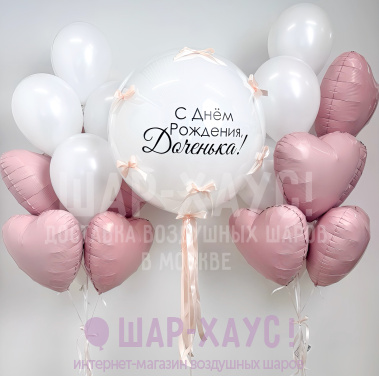 Композиция из шаров "Белая роза"  фото