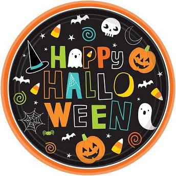 Фольгированный круг "Happy Halloween"