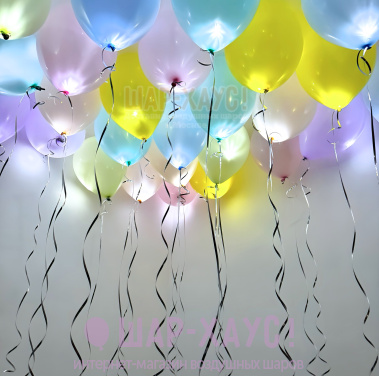 Светящиеся шары под потолок "Нежное ассорти" фото