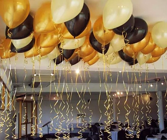 Воздушные шары под потолок "Черное золото"