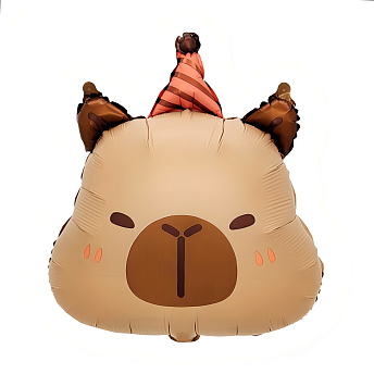 Фольгированная фигура "Капибара в колпаке" 61 см