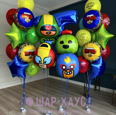 Композиция из шаров "Яркие Brawl Stars"  фото