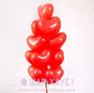 Воздушные шары с гелием "Красные сердца" фото