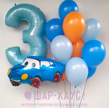 Композиция из шаров "Классная тачка"  фото