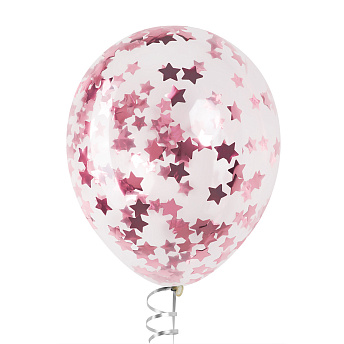 Воздушный шар с конфетти "Розовое золото звезды" 