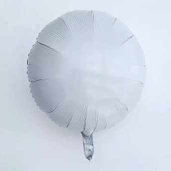 Фольгированный круг "Белый пастель"