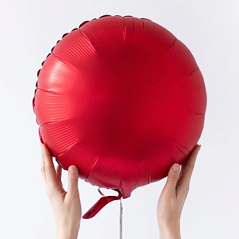 Фольгированный круг "Красный сатин"