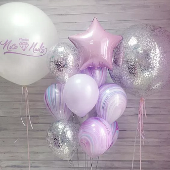 Композиция из шаров "Фонтан +2 гиганта"