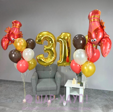 Композиция из шаров "Два краба"  фото