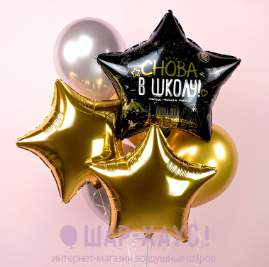 Фонтан из воздушных шаров "Снова в школу" фото