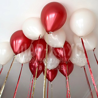 Шары с гелием под потолок "Кремовый красный"