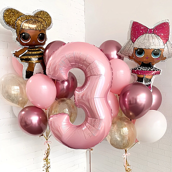 Композиция из шаров "Пчелка и Дива на празднике" 