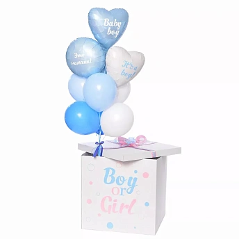 Воздушные шары в коробке "Это мальчик" 