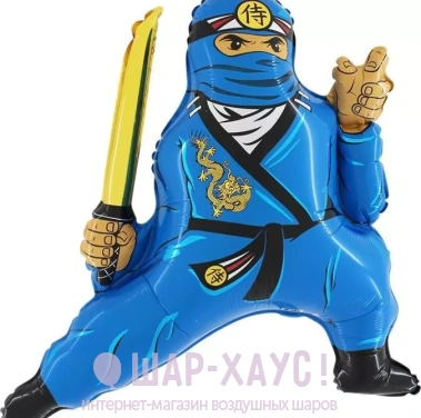 Фольгированная фигура "Ниндзя синий" фото