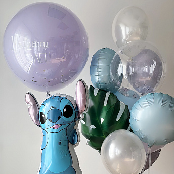 Композиция из шаров "Сиреневый стич" 