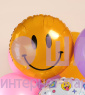 Фольгированный круг "Смайл желтый"