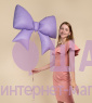 Фольгированная фигура "Бант сиреневый сатин" 