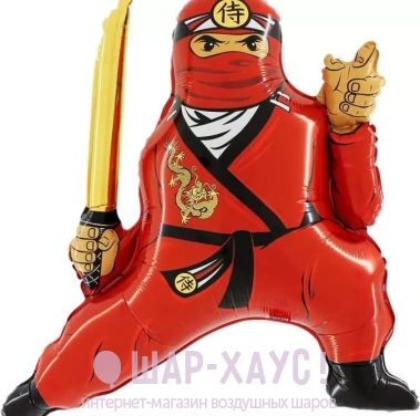 Фольгированная фигура "Ниндзя красный" фото