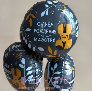 Фонтан из 4 фольгированных кругов "Маэстро" фото