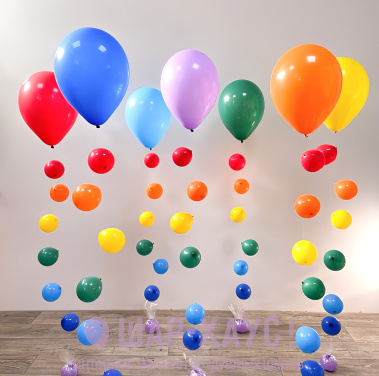 Композиция из шаров "Радуга пузырьки"  фото