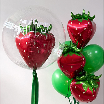 Композиция из шаров "Клубника" 