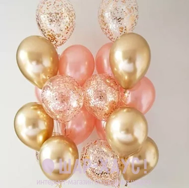 Фонтан из шаров с гелием "Розовое золото" фото