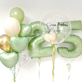 Композиция из шаров "Оливковый шелк" 