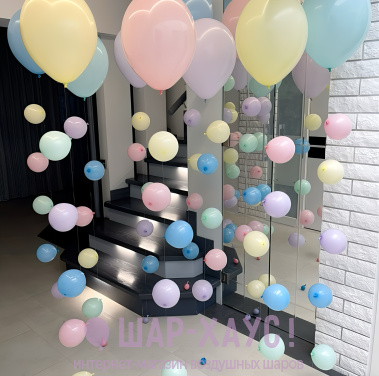 Композиция из шаров "Нежное ассорти пузырьки"  фото