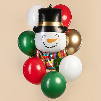 Букет из шаров "Снеговик в цилиндре"