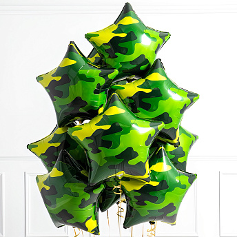 Букет из воздушных шаров "Звезды камуфляж"