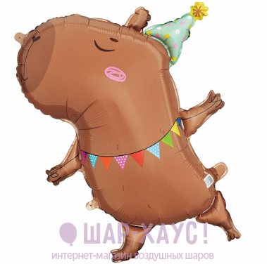 Фольгированная фигура "Капибара праздничная" фото