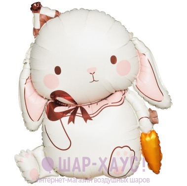 Фольгированная фигура "Зайка в колпаке сатин"   фото