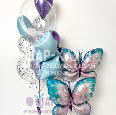 Композиция из шаров "Бабочки"  фото
