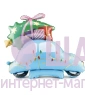 Фольгированный шар напольный "Машинка новогодняя"