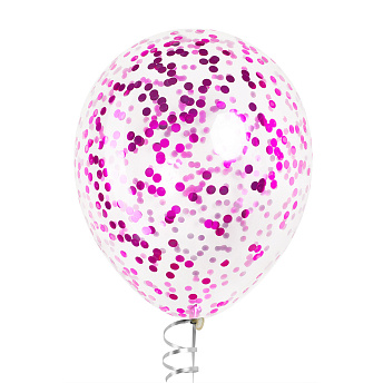Воздушный шар с конфетти "Фуксия металлик" 