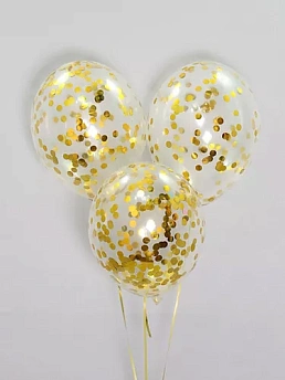 Воздушные шары с конфетти "Золото"