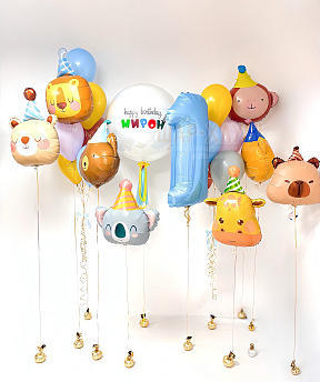 Композиция из шаров "Праздничные колпачки" 