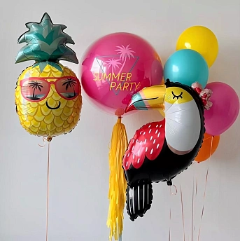 Композиция из воздушных шаров "Тропический Тукан"