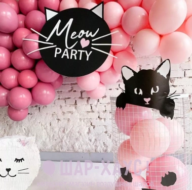 Фотозона из шаров "Meow Party" фото